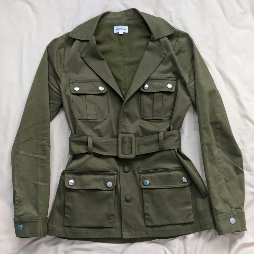 Utility Belted Patch Pocket Jacket